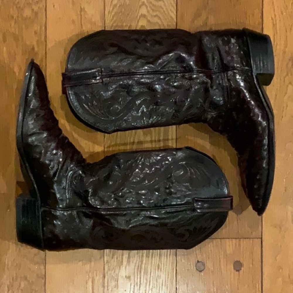 Dan Post - Black Cherry Ostrich cowboy boots